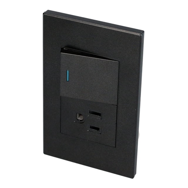 Placa Con 1 Apagador Y 1 Contacto Negro 1/3 Surtek SURTEK P624N