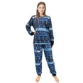 thumbnail image 4 of iHapHap Prints Blue Snowman Seamless Geometric Pattern Christmas Matching Pajamas Set(L,Men), 4 of 5