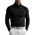 thumbnail image 3 of Rvwovn Men's Turtleneck Long Sleeve Tee, Soft Slim Fit Pullover Basy Layer T-Shirt Fall Winter Wear, 3 of 6