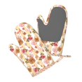 thumbnail image 5 of Hirioo Key Lock And Flowers for Silicone Oven Mitts for BBQ, Baking, Cooking, Set of 2, Heat Resistant 260℃, Non-Slip Kitchen Essentials, 5 of 6