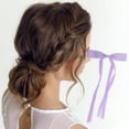 thumbnail image 2 of Unique Bargains 1 Pc Fashion Double Bow Hair Clips Hairdo Clip for Home Purple, 2 of 5