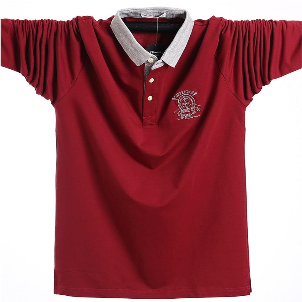 Mens Big and Tall Golf Polo Shirts Long Sleeve