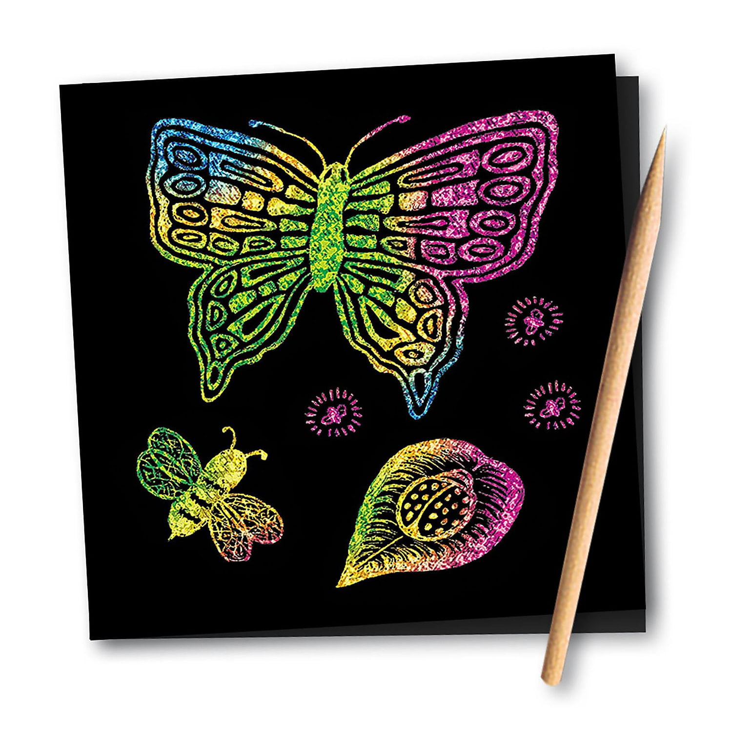 Melissa & Doug Scratch Art Doodle Pad 5.5" x 5.5"  Multicolor LCI5947-3
