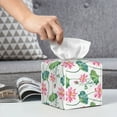 thumbnail image 6 of KLL Lotus Flower Print Tissue Box Cover,Leather Tissue Holder Square Facial Tissue Case Facial Paper Organizer Dispenser for Bathroom, Vanity Countertop, 6 of 7