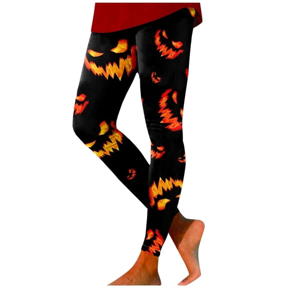 TGPMGRZ Womens Halloween Leggings Printed Stretchy Yoga Pants Leggings for Party Women Gifts #01 Gold, Size S