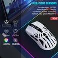 thumbnail image 3 of UHM Wireless Gaming Mouse with Lightweight Design/Screen Power Display/10000DPI/7 RGB Backlight/3 Mode USB-C/2.4G/Dual Bluetooth 5.3 Portable Rechargeable Gaming Mice for PC/Mac Computer White, 3 of 7