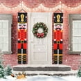 thumbnail image 4 of Bewildely Cascanueces Soldado Banner Feliz Navidad Puerta de Navidad Decoración del hogar Ornamento Reino Unido Kits de decoración para fiestas No.02, 4 of 6