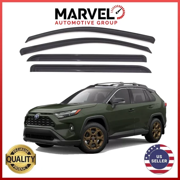Smoke Window Sun Vent Visor Rain Guards Deflectors for Toyota RAV4 2019-2024