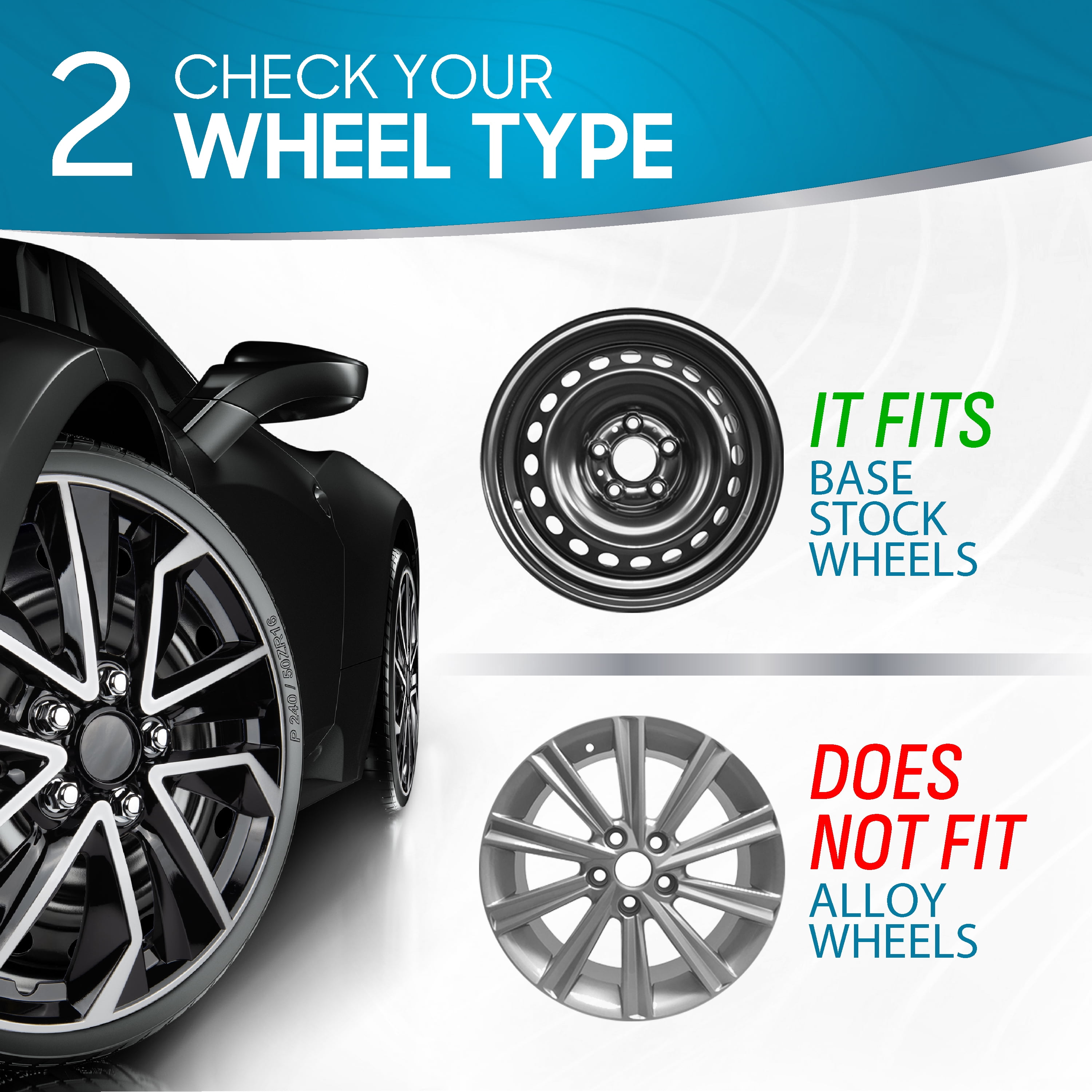 BDK 16 Inch Hubcaps Set of 4 – OEM Replacement Snap-On Wheel Rim Covers - Universal Fit Car Wheel Cover for Cars, Trucks, SUV, Vans Durable ABS Black & Silver 10-Spoke Hub-Cap Car Accessories Exterio