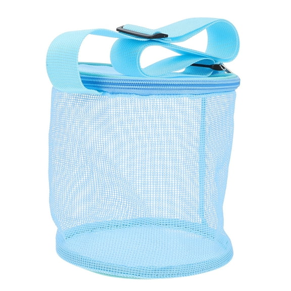 Guangmc 1Pc Kids Beach Bag Mesh Tote Shell Storage Toy Bag Blue