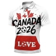 thumbnail image 3 of 2026 Soccer Cup Jersey for Men, Polo Collar Short Sleeve Country Name & Ball Graphic Top - Breathable Fan Shirt for Match Day & Casual Wear White XXL, 3 of 5
