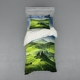 thumbnail image 2 of Ambesonne Landscape Bedding Set 4 Pcs, Sunrise in the Valley, Queen, Green Blue, 2 of 3