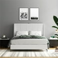thumbnail image 3 of DHP Lamora Upholstered Wingback Bed Frame with USB, Queen, Light Gray Linen, 3 of 23