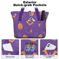 thumbnail image 2 of Tote Bag for Women - Halloween Spider Bat Pattern Shoulder Bag - Large Utility Work Duffle Bag with Zipper Handbag for Travel, Work, Sprots, 2 of 5