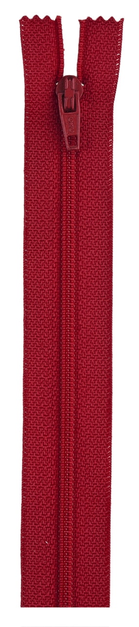 (2 pack) Coats & Clark Polyester 7" All-Purpose Red Sewing Zipper, 1 Each