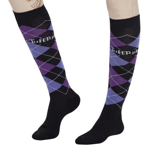 Tuffrider Argyle Socks Black/Purple/Lilac