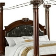 thumbnail image 2 of Queen Canopy Bed with Leatherette Headboard and Footboard Black and Brown, 2 of 4