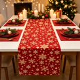 thumbnail image 2 of SLYNSHome Christmas Snowflake Table Runner, Red Holiday Table Flag, Winter Theme Tablecloth for Dining Room Kitchen Home Party Decor, 2 of 6