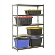 Muscle Rack 48W x 18D x 72H 5-Shelf Steel Freestanding Shelves, Silver