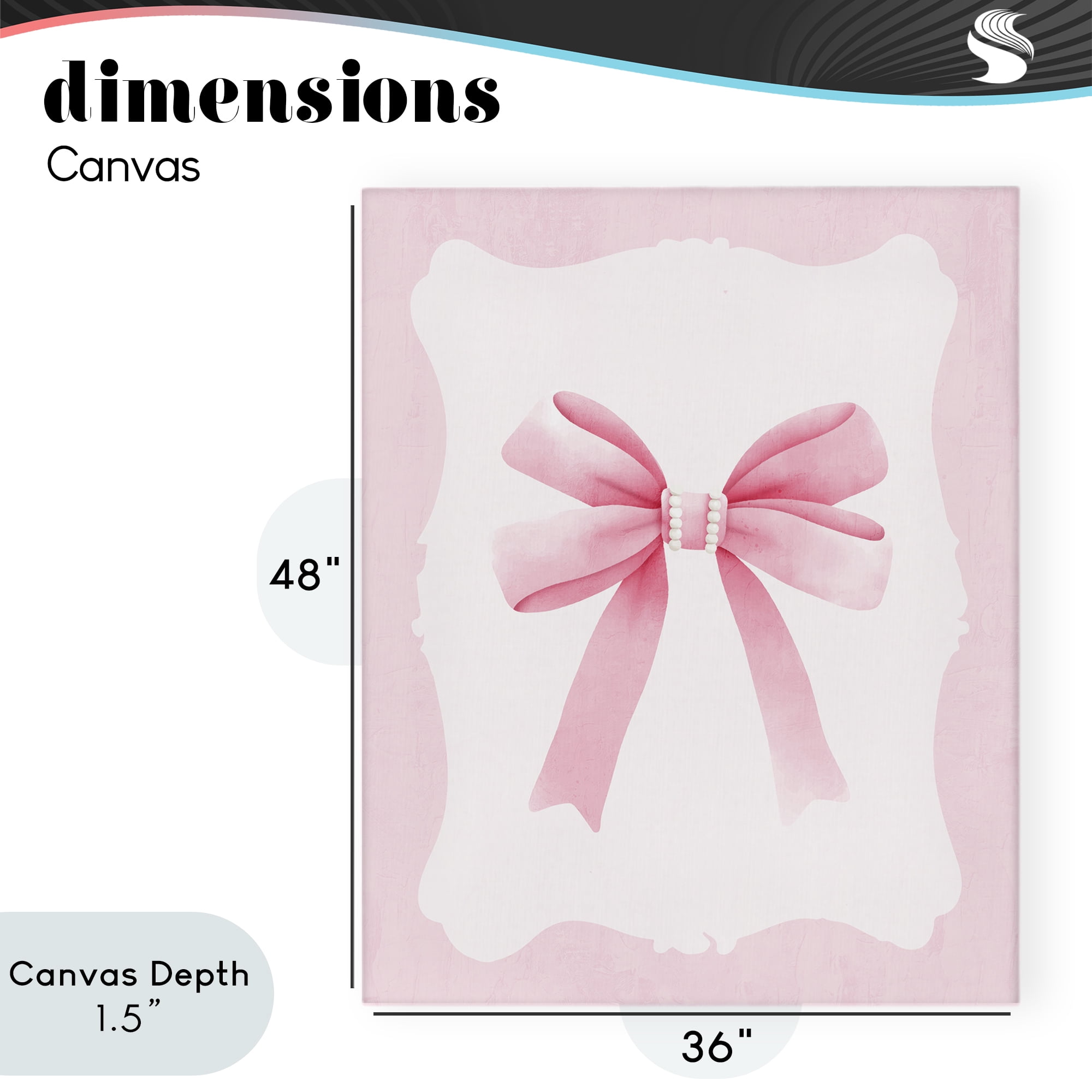 Stupell Industries Feminine Bow with Pearls Canvas Wall Art, design by Kim Allen