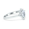 thumbnail image 2 of V Chevron Engagement Ring Simulated Cubic Zirconia 925 Sterling Silver Size 10, 2 of 5