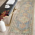 thumbnail image 4 of Green Rug, Orange Rug, Medallion Rug, Vintage Style Rug, Turkish Rug, Cool Rug, Thin Rug, Personalized Rug, Round Rug, Salon Decor Rug, 3.3'x9.2' - 100x280 cm, 4 of 8