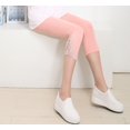 thumbnail image 2 of Womens 3/4 Length Leggings Capri Cropped Summer Modal High Quality 5 Colors, 2 of 5