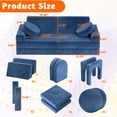 thumbnail image 4 of 12PCS Modular Kids Play Couch, Toddler Sofa, Children Creative Convertible Foam Sofa Living Room Sectional Couch for Boys Girls 3-8, Blue, 4 of 9