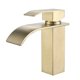 thumbnail image 1 of Promoción de invierno, grifo mezclador de lavabo de cascada de acero inoxidable dorado, grifo de baño de cocina de agua fría y caliente ajustable, diseño elegante, 1 of 4