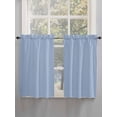 thumbnail image 3 of Kitchen Curtains 54 Inches length, Pure Light Blue Window Treatment Curtain Drapes, Simple Solid Color Decorative Window Curtains for Bedroom Cafe, 52"x54", 2 Panels, 3 of 7