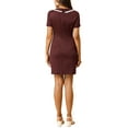 thumbnail image 3 of Allegra K Women's Short Sleeve Contrast Collar Stretchy Casual Dress, 3 of 6