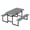 Gray, variant on Ktaxon 54in Picnic Table with Umbrella Hole & Shelf Metal Frame HDPE Tabletop Plastic for Party, White
