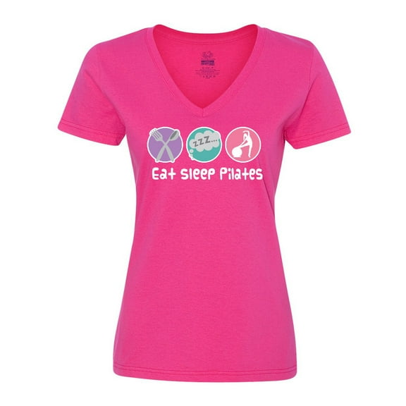 Inktastic Eat Sleep Pilates Women's V-Neck T-Shirt