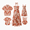 Red, variant on PatPat Family Matching Tropical Red Floral Print Halter Dresses and Black T-Shirts Outfits Set