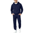 thumbnail image 2 of Fesfesfes Kids Unisex Fleece Lined Hooded Sweatshirt and Cinched Cuff Jogger Pants Set Cozy Winter Two Piece Outfit for School Daily Wear, 2 of 6