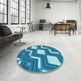 thumbnail image 4 of Ahgly Company Machine Washable Indoor Rectangle Transitional Blue Area Rugs, 7' x 9', 4 of 7