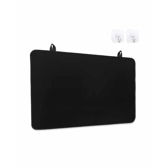 Black Stove Top Covers for Electric Stove, 28'x20'' Solid Color Glass Ceramic Stove Cover Foldable Rubber Mat Heat Resistant Cooktop Protector for Kitchen