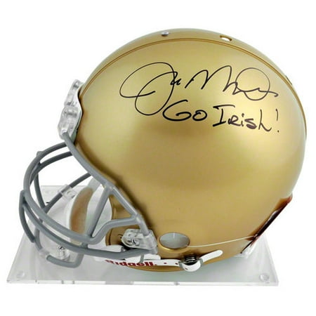 NCAA - Joe Montana Autographed Pro-Line Helmet | Details: Notre Dame Fighting Irish, with "Go Irish" Inscription, Authentic Riddell Helmet