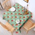 thumbnail image 2 of Strawberry Plants Fruit Flower Leaf Green Pattern Square Tablecloth,Waterproof Square Table Cover,Wipeable Spillproof Washable Table Cover for Home Kitchen Party Decor 60"x60"(152x152cm), 2 of 6