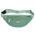 thumbnail image 1 of Riñonera para mujer, hombre, con bolsillos, moderna, tipo bandolera, color verde, 1 of 7