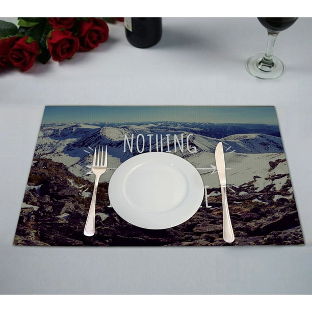 GCKG Adventure Mountain Placemat, Motivational Quote Placemat 12x18