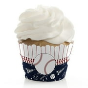 Batter Up - Baseball - Baby Shower or Birthday Party Cupcake Wrappers - Set of 12