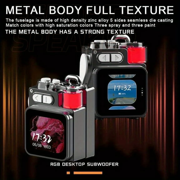 Powerful Speaker, Bass Wireless Outdoor Speakers LED Display Screen with RGB Desktop Subwoofer