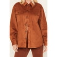 thumbnail image 3 of Cleo + Wolf Women's Faux Suede Shacket Cognac X-Large  US, 3 of 4
