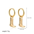 thumbnail image 3 of PERITANG Women 18K Gold Plated Hoop Earrings Western Denim Boots Vintage Earring Punk Bride Wedding Engagement Jewelry Gifts, 3 of 6
