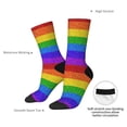 thumbnail image 4 of Pofeuu Colorful Glitter Rainbow Print Crew Socks, Adult Running Hiking Socks for Youth and Adult, 4 of 6