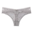 thumbnail image 3 of Panties for Women,Custom Letter Logo Low Waist Striped Tanga Bikini No Show Seamless Thong Underwear for Women,Womens Underwear,Grey,M, 3 of 3