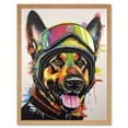 thumbnail image 1 of German Shepherd Dog Wearing Ski Helmet and Goggles Art Print Framed Poster Wall Decor 12x16 inch, 1 of 5