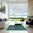 thumbnail image 6 of Ahgly Company Indoor Square Traditional Aquamarine Stone Green Persian Area Rugs, 7' Square, 6 of 6