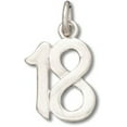 thumbnail image 1 of Sterling Silver 20" 1.2mm Box Chain Number 18 Eighteen Pendant Necklace, 1 of 2